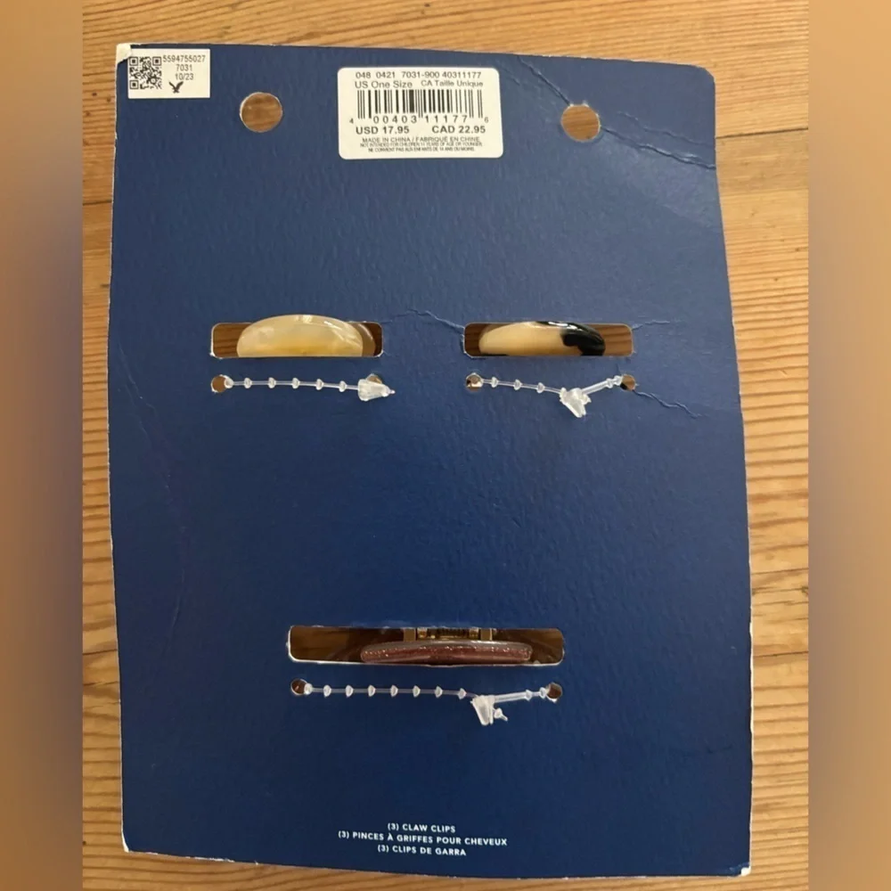 Aerie Mini Claw Clip Set of 3 NWT